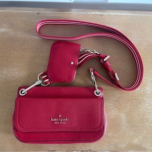 NWT KATE SPADE K4792 Candied Cherry Rosie Pebbled Leather Small Crossbody W/Coin